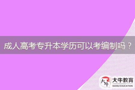 成人高考專升本學(xué)歷可以考編制嗎?