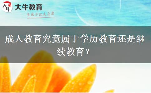成人教育究竟屬于學(xué)歷教育還是繼續(xù)教育？