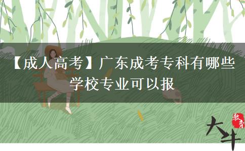 【成人高考】廣東成考專科有哪些學校專業(yè)可以報