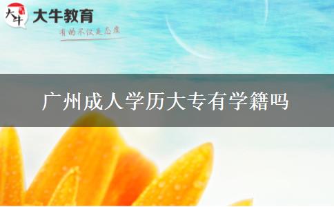 廣州成人學(xué)歷大專有學(xué)籍嗎