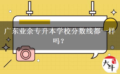 廣東業(yè)余專升本學(xué)校分?jǐn)?shù)線都一樣嗎？