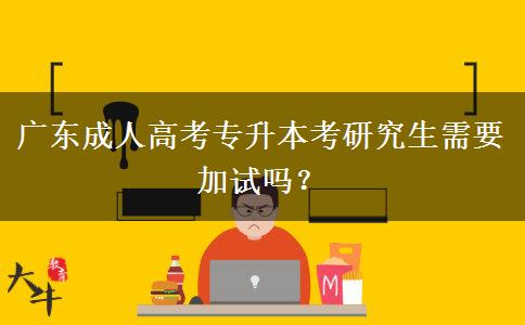 廣東成人高考專升本考研究生需要加試嗎？