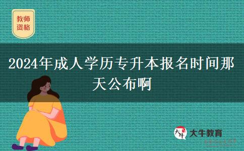 2024年成人學(xué)歷專升本報(bào)名時間那天公布啊