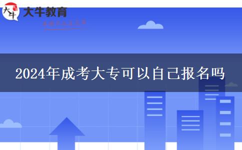 2024年成考大專可以自己報名嗎
