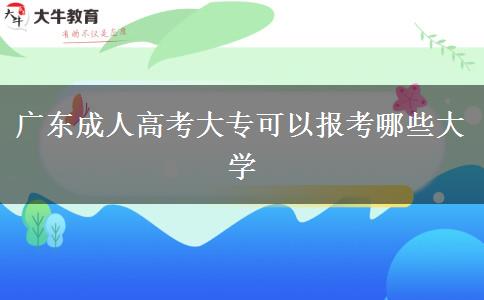 廣東成人高考大專可以報(bào)考哪些大學(xué)