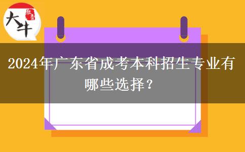 2024年廣東省成考本科招生專業(yè)有哪些選擇？