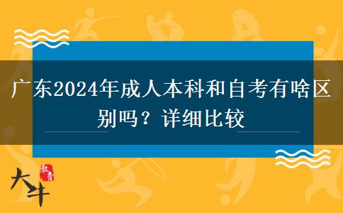 廣東2024年成人本科和自考有啥區(qū)別嗎？詳細(xì)比較
