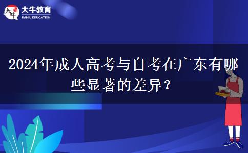 2024年成人高考與自考在廣東有哪些顯著的差異？