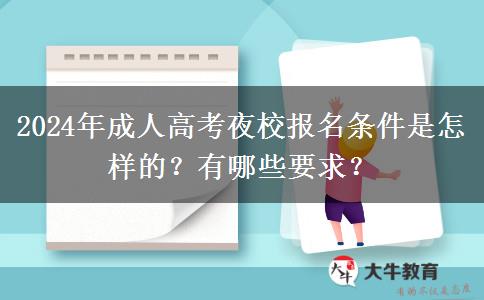2024年成人高考夜校報(bào)名條件是怎樣的？有哪些要求？