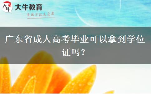廣東省成人高考畢業(yè)可以拿到學位證嗎？