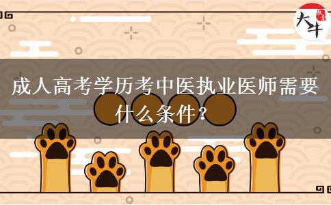 成人高考學(xué)歷考中醫(yī)執(zhí)業(yè)醫(yī)師需要什么條件？