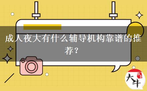 成人夜大有什么輔導(dǎo)機構(gòu)靠譜的推薦？