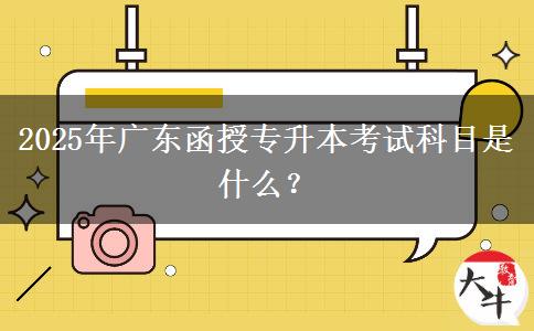 2025年廣東函授專升本考試科目是什么？