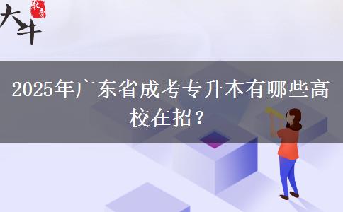 2025年廣東省成考專升本有哪些高校在招？