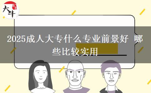 2025成人大專(zhuān)什么專(zhuān)業(yè)前景好 哪些比較實(shí)用