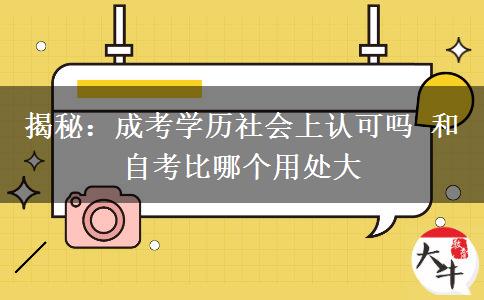 揭秘：成考學歷社會上認可嗎 和自考比哪個用處大