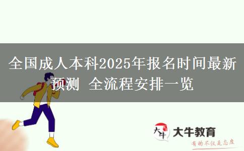 全國成人本科2025年報(bào)名時(shí)間最新預(yù)測 全流程安排一覽 全國成人本科2025年報(bào)名時(shí)間最新預(yù)測 全流程安排一覽