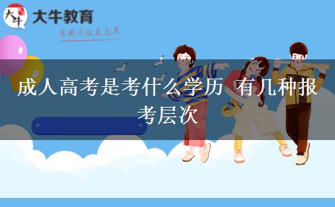 成人高考是考什么學(xué)歷 有幾種報考層次