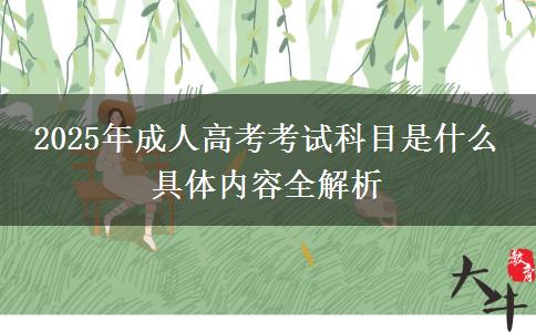 2025年成人高考考試科目是什么 具體內(nèi)容全解析