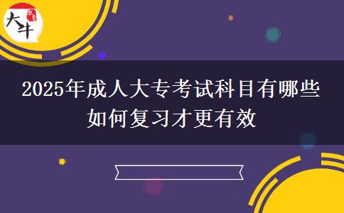 2025年成人大?？荚嚳颇坑心男?如何復(fù)習(xí)才更有效