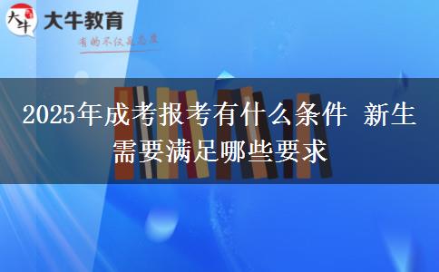2025年成考報(bào)考有什么條件 新生需要滿足哪些要求