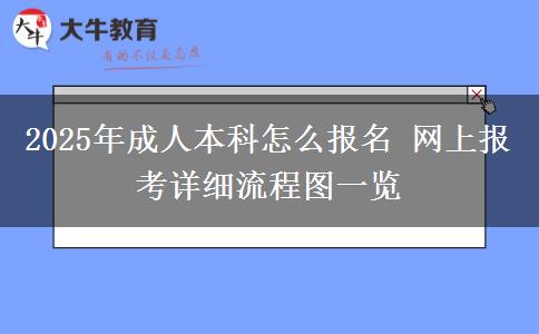 2025年成人本科怎么報名 網(wǎng)上報考詳細流程圖一覽