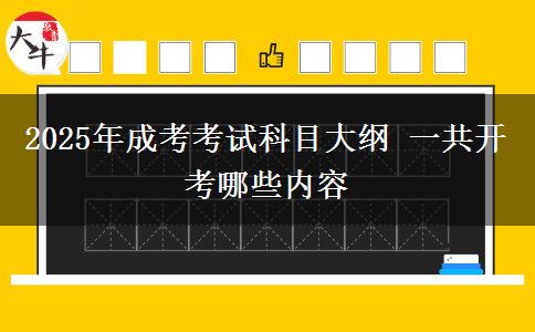 2025年成考考試科目大綱 一共開考哪些內(nèi)容