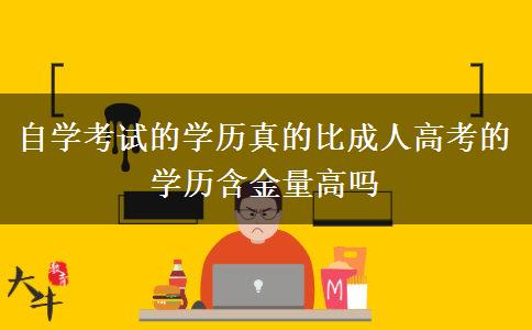 自學(xué)考試的學(xué)歷真的比成人高考的學(xué)歷含金量高嗎