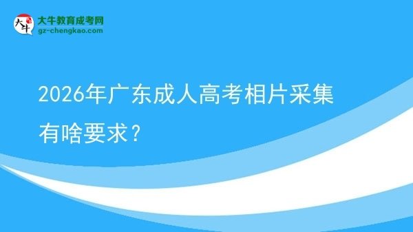 2026年廣東成人高考相片采集有啥要求？圖片