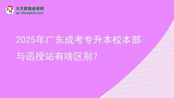 2025年廣東成考專升本校本部與函授站有啥區(qū)別？圖片