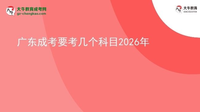 【詳解】廣東成考要考幾個科目2026年