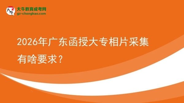 2026年廣東函授大專相片采集有啥要求？圖片