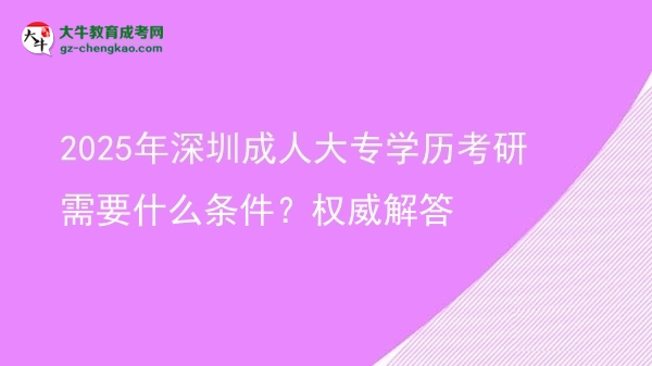 2025年深圳成人大專學(xué)歷考研需要什么條件？權(quán)威解答圖片