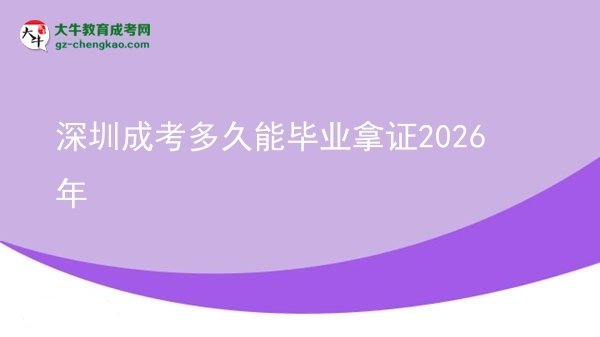 深圳成考多久能畢業(yè)拿證2026年圖片