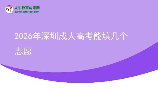 2026年深圳成人高考能填幾個志愿圖片