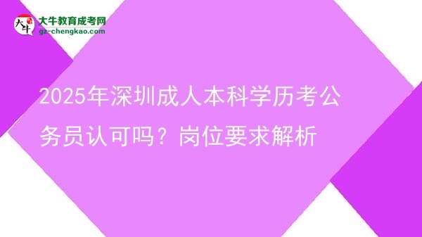 2025年深圳成人本科學歷考公務員認可嗎？崗位要求解析圖片