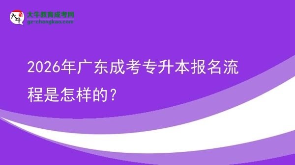 2026年廣東成考專升本報名流程是怎樣的？圖片