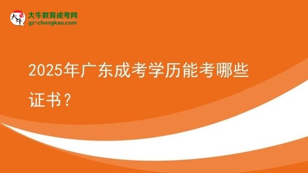 2025年廣東成考學歷能考哪些證書？圖片